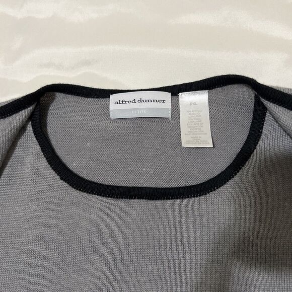 Alfred Dunner Woman Mock Twinset Cardigan Built in Tank Wool Blend sz PXL Petite - Picture 3 of 13